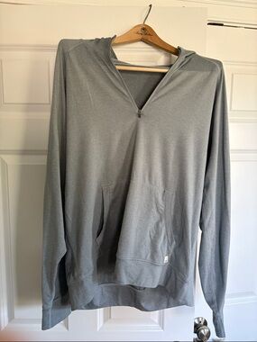 Vuori Men's Light Gray Half-Zip Hoodie Sweater